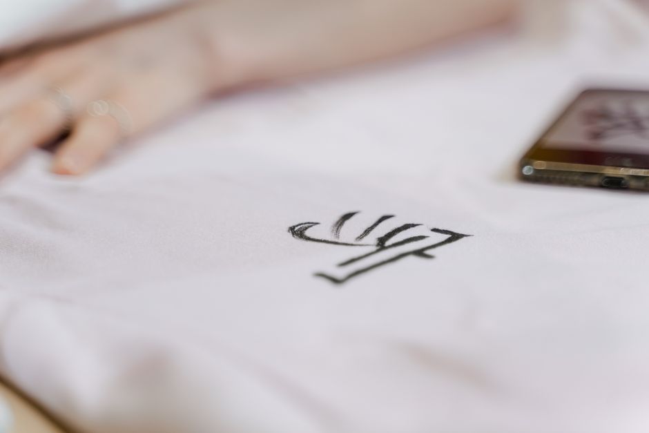 Detailed view of a textile showcasing a printed artistic design. Perfect for creative projects.